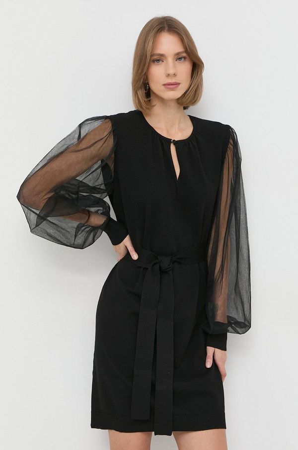Twinset Haljina Twinset boja: crna, mini, ravna