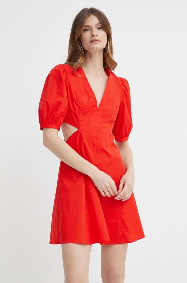 Twinset Haljina Twinset boja: crvena, mini, širi se prema dolje