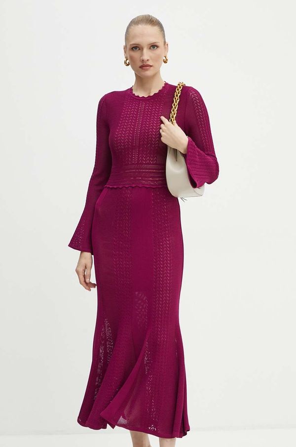 Twinset Haljina Twinset boja: ljubičasta, maxi, ravna, 242TP3050