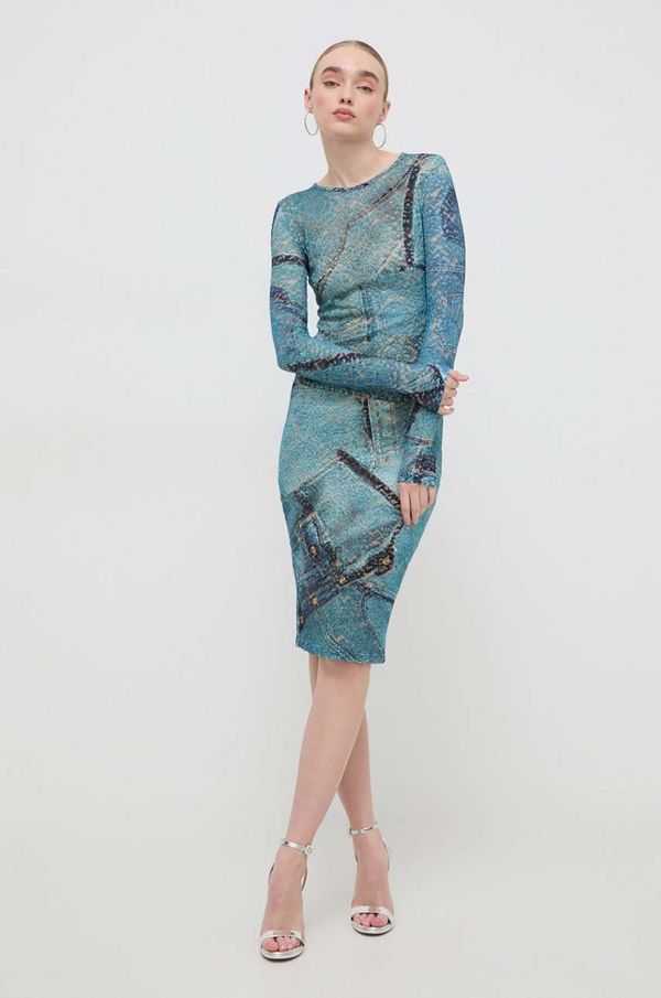 Versace Jeans Couture Haljina Versace Jeans Couture boja: tirkizna, midi, uska