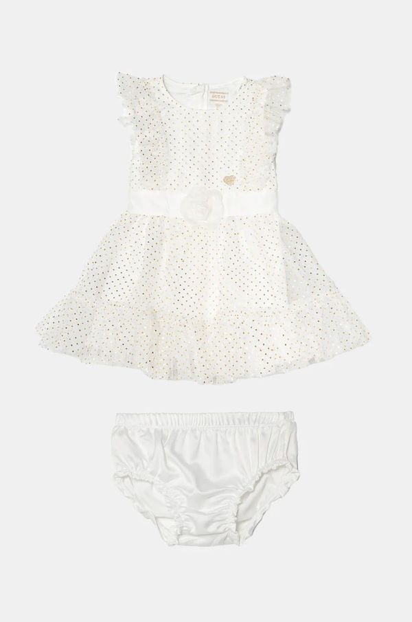 Guess Haljina za bebe Guess boja: bijela, mini, širi se prema dolje, A5RK11 KCQG0