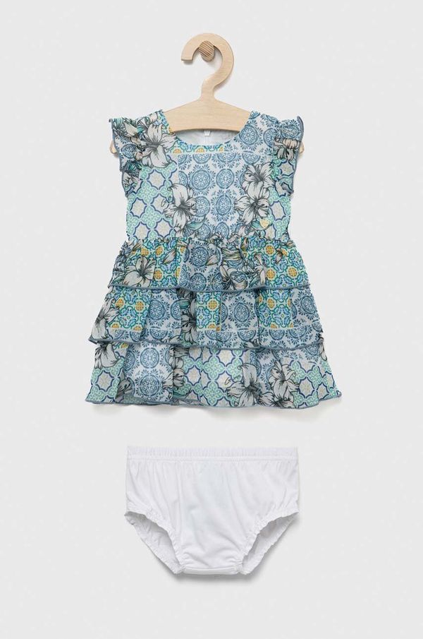 Guess Haljina za bebe Guess boja: zelena, mini, širi se prema dolje