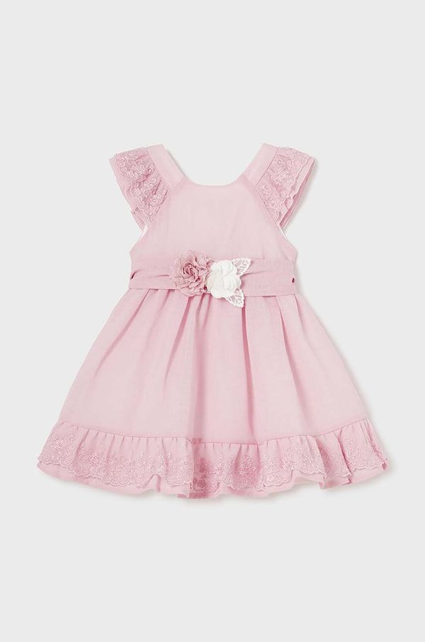 Mayoral Haljina za bebe Mayoral boja: ružičasta, mini, širi se prema dolje