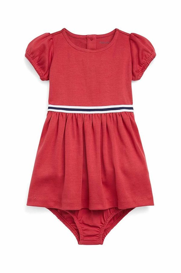 Polo Ralph Lauren Haljina za bebe Polo Ralph Lauren boja: crvena, mini, širi se prema dolje
