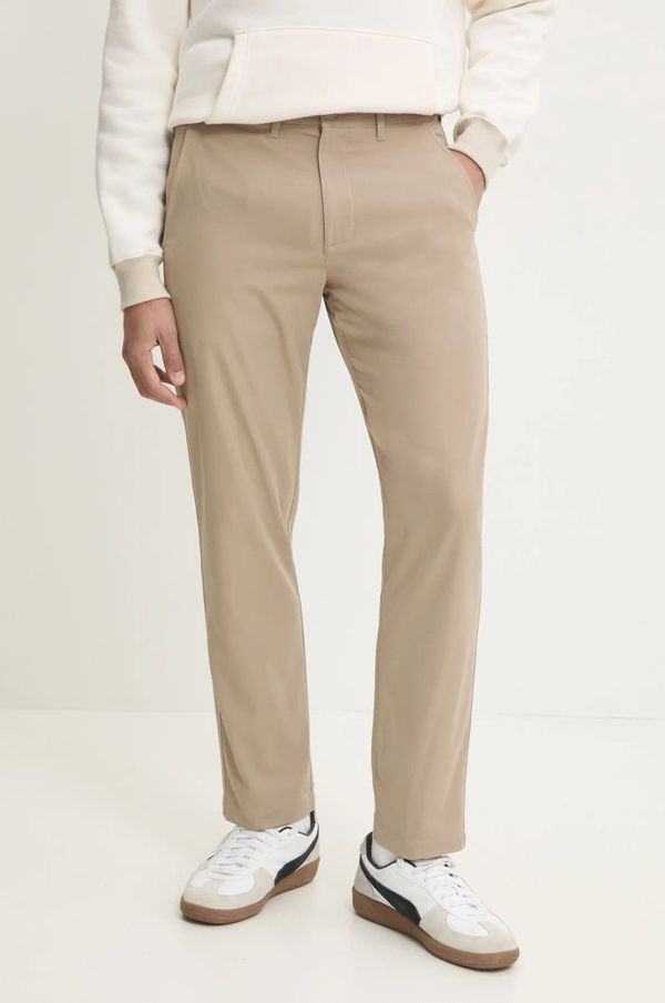 Abercrombie & Fitch Hlače Abercrombie & Fitch za muškarce, boja: bež, ravni kroj, KI130-4097