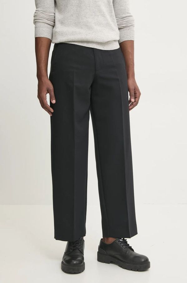 Abercrombie & Fitch Hlače Abercrombie & Fitch za muškarce, boja: crna, ravni kroj, KI130-4069