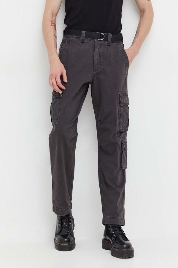 Abercrombie & Fitch Hlače Abercrombie & Fitch za muškarce, boja: siva, cargo kroj