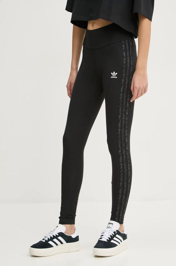 adidas Originals Hlače adidas Originals SNAKE 3S LGNGS za žene, boja: crna, s uzorkom, JC5750
