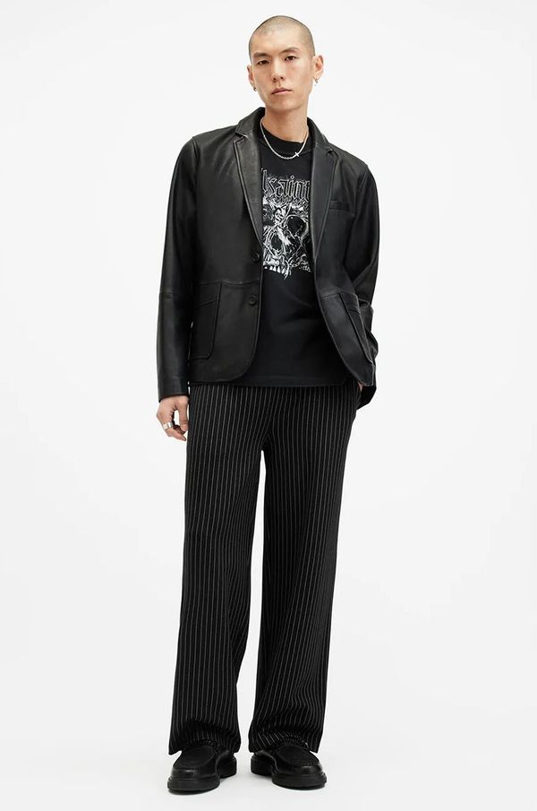 AllSaints Hlače AllSaints SINCLAIR za muškarce, boja: crna, ravni kroj, M016TB