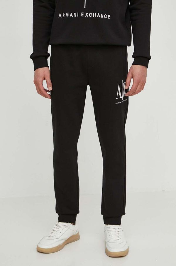 Armani Exchange Hlače Armani Exchange za muškarce, boja: crna