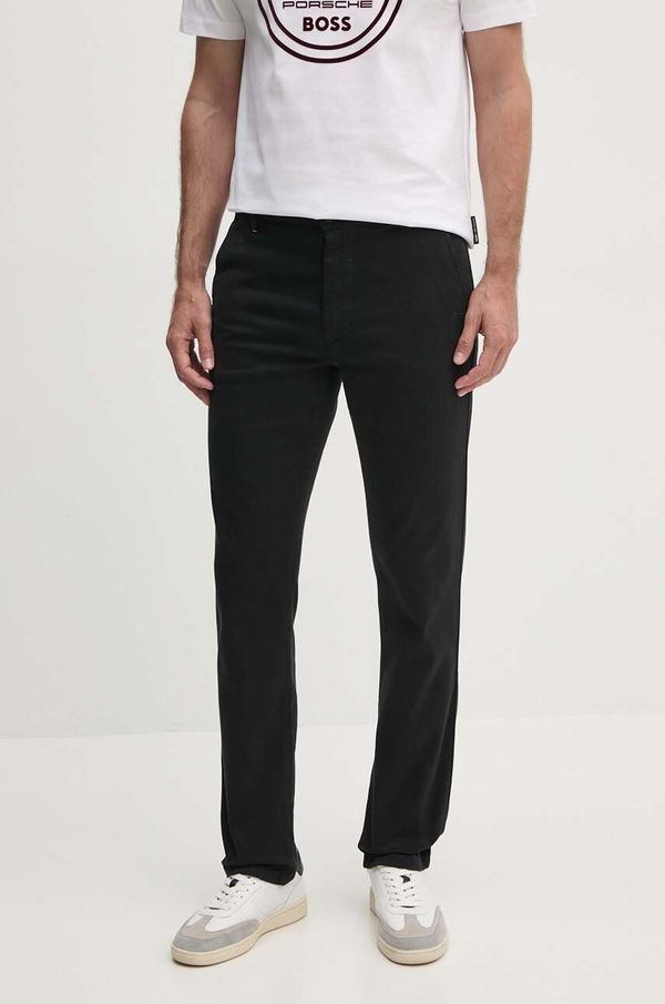 Boss Orange Hlače Boss Orange za muškarce, boja: crna, chinos kroj, 50518468
