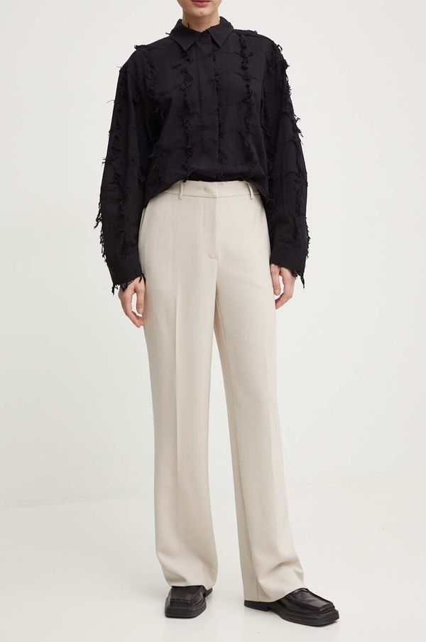 Bruuns Bazaar Hlače Bruuns Bazaar BrassicaBBEleza pants za žene, boja: bež, široke, visoki struk, BBW3304