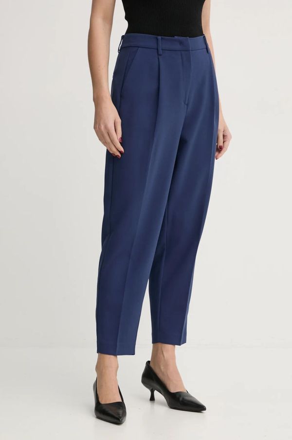 Bruuns Bazaar Hlače Bruuns Bazaar CindySus Dagny pants za žene, boja: tamno plava, uski kroj, visoki struk, BBW2393