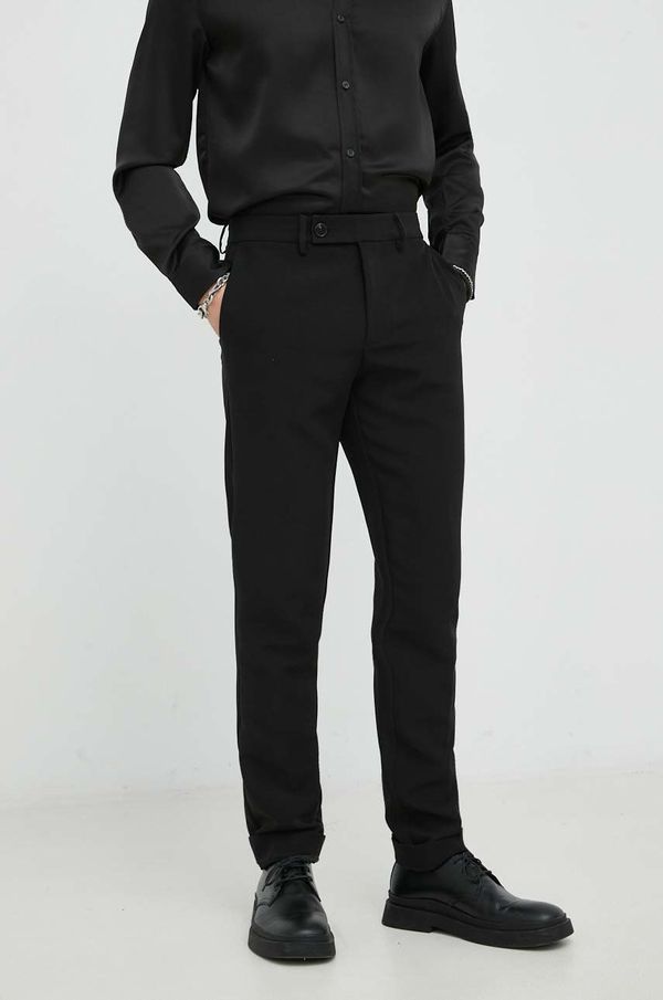 Bruuns Bazaar Hlače Bruuns Bazaar Karlsus Basic Pants za muškarce, boja: crna, uski kroj