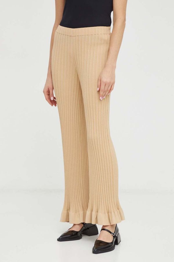 By Malene Birger Hlače By Malene Birger za žene, boja: bež, trapez, visoki struk