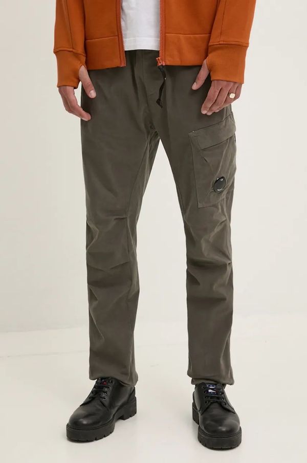 C.P. Company Hlače C.P. Company Stretch Sateen Ergonomic Lens Single Cargo Pants za muškarce, boja: zelena, 17CMPA180A005529G