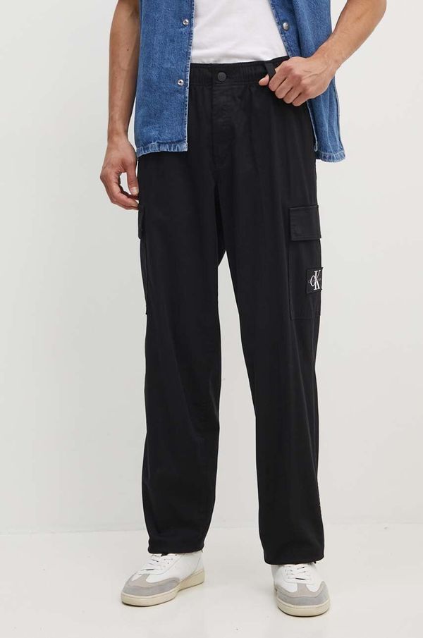 Calvin Klein Jeans Hlače Calvin Klein Jeans za muškarce, boja: crna, ravni kroj, J30J326829