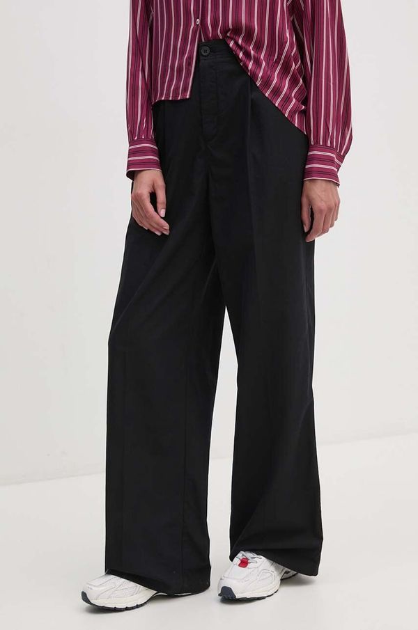 Calvin Klein Jeans Hlače Calvin Klein Jeans za žene, boja: crna, chinos kroj, visoki struk, J20J223585