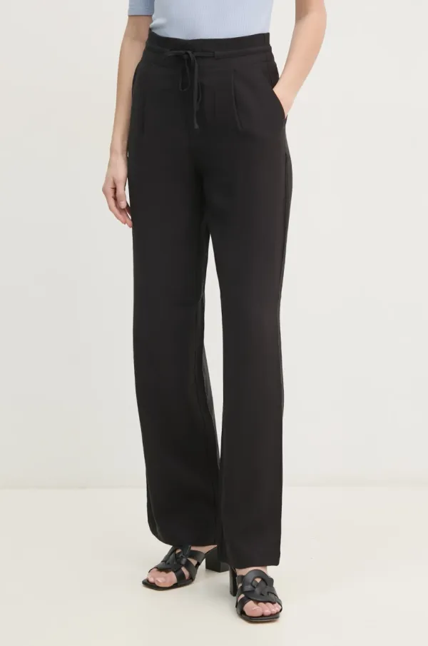 Calvin Klein Jeans Hlače Calvin Klein Jeans za žene, boja: crna, chinos kroj, visoki struk, J20J225339