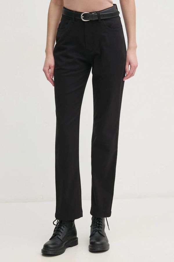 Calvin Klein Jeans Hlače Calvin Klein Jeans za žene, boja: crna, ravni kroj, visoki struk, J20J224852