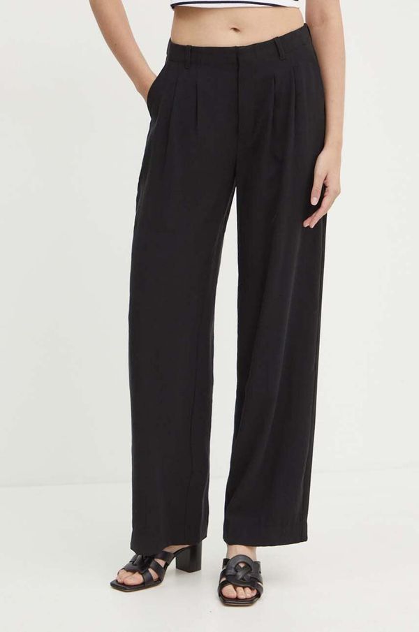 Calvin Klein Jeans Hlače Calvin Klein Jeans za žene, boja: crna, široke, visoki struk, J20J223917