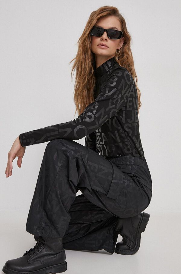 Calvin Klein Jeans Hlače Calvin Klein Jeans za žene, boja: crna, široke, visoki struk