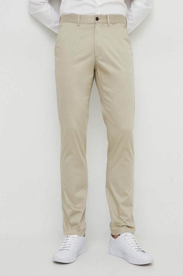 Calvin Klein Hlače Calvin Klein za muškarce, boja: bež, chinos kroj