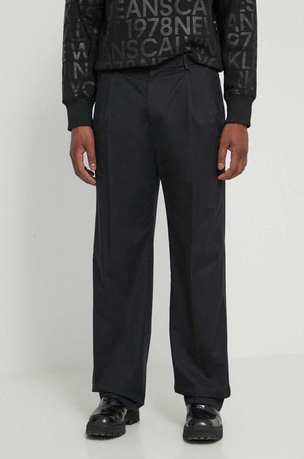 Calvin Klein Hlače Calvin Klein za muškarce, boja: crna, chinos kroj