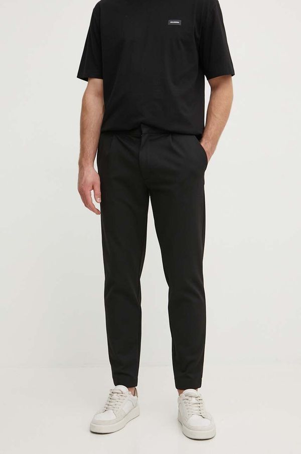 Calvin Klein Hlače Calvin Klein za muškarce, boja: crna, uski kroj, K10K113648