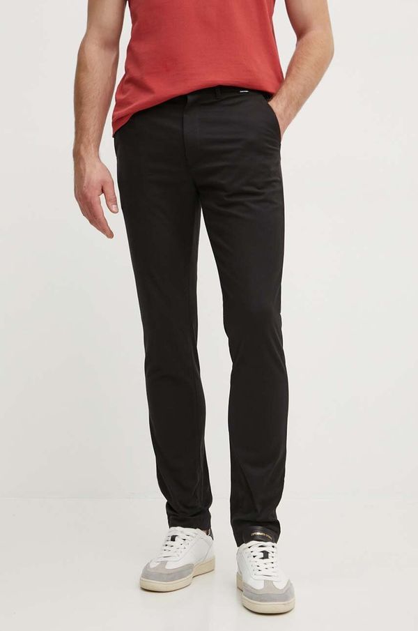 Calvin Klein Hlače Calvin Klein za muškarce, boja: crna, uski kroj, K10K113696
