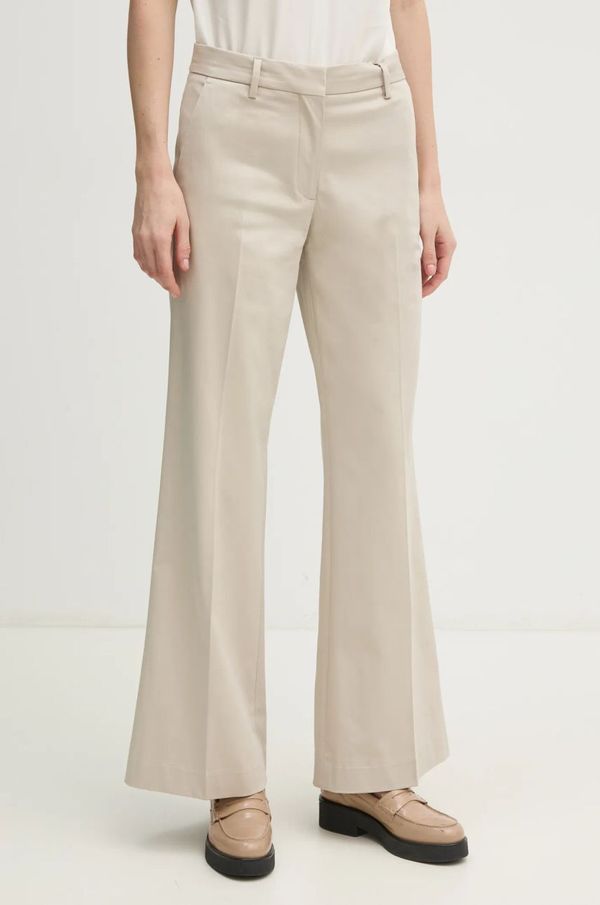 Calvin Klein Hlače Calvin Klein za žene, boja: bež, trapez, visoki struk, K20K207838