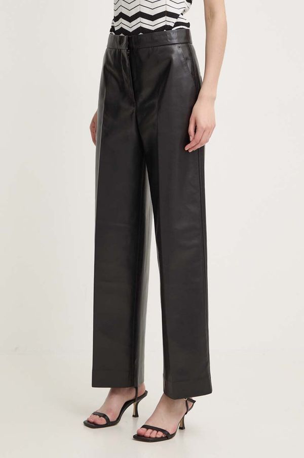 Calvin Klein Hlače Calvin Klein za žene, boja: crna, široke, visoki struk, K20K207083