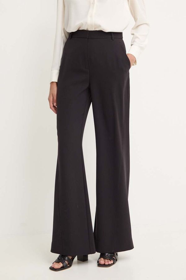 Calvin Klein Hlače Calvin Klein za žene, boja: crna, trapez, visoki struk, K20K207155