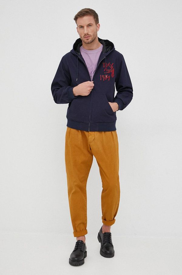Desigual Hlače Desigual za muškarce, boja: žuta, chinos kroj