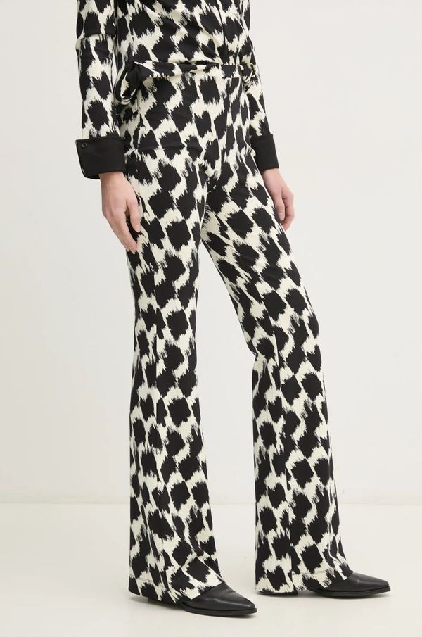 DIANE VON FURSTENBERG Hlače DIANE VON FURSTENBERG za žene, boja: crna, trapez, visoki struk, DVFPL4S002
