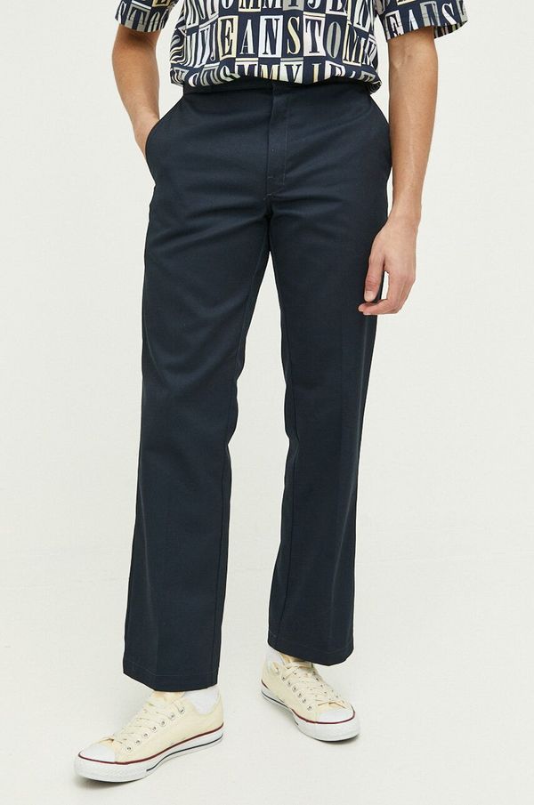 Dickies Hlače Dickies 874 za muškarce, boja: tamno plava, ravni kroj, DK0A4XK6DNX1-DARKNAVY