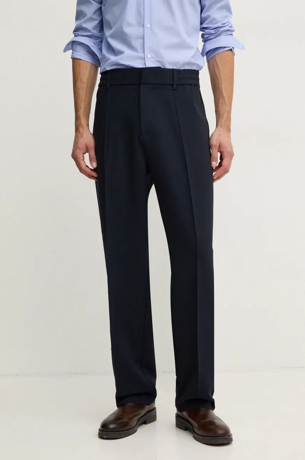 Emporio Armani Hlače Emporio Armani za muškarce, boja: tamno plava, ravni kroj, 6D1PF0 1NFTZ