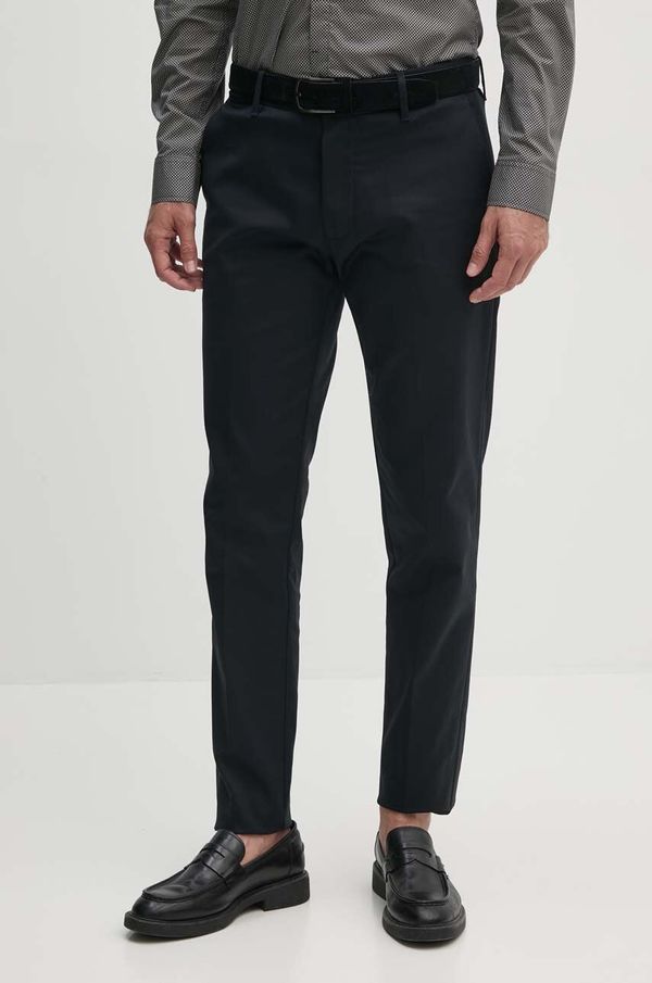 Emporio Armani Hlače Emporio Armani za muškarce, boja: tamno plava, uski kroj, 8N1P15 1NGCZ