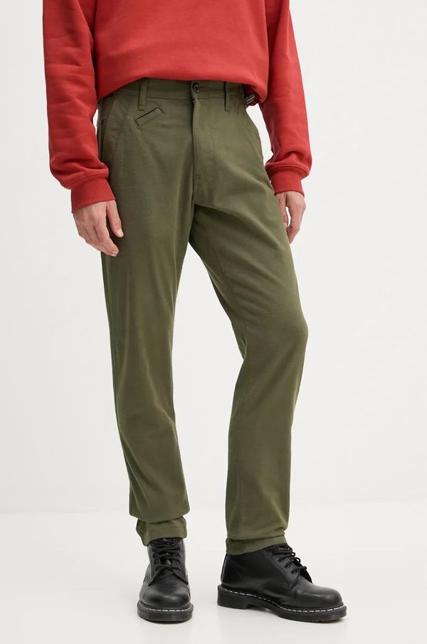 G-Star Raw Hlače G-Star Raw za muškarce, boja: zelena, uski kroj, D21038-D732
