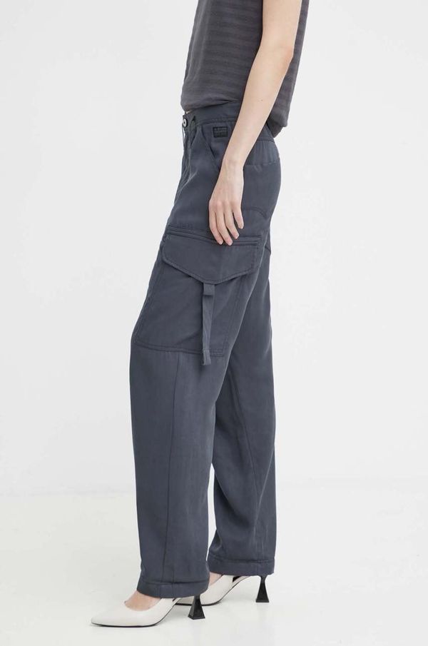 G-Star Raw Hlače G-Star Raw za žene, boja: siva, cargo kroj, visoki struk, D24598-D521
