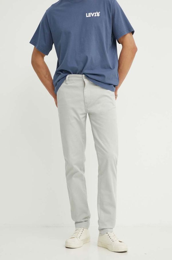 Levi's Hlače Levi's za muškarce, boja: siva, chinos kroj, 17196