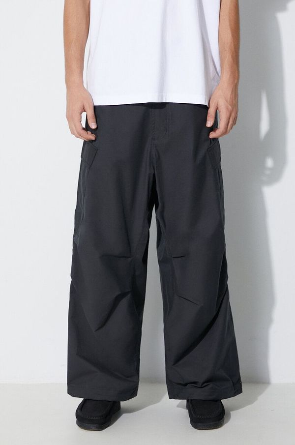Maharishi Hlače Maharishi Oversized Tobi Cargo Snopants za muškarce, boja: crna, cargo kroj, 4615.BLACK