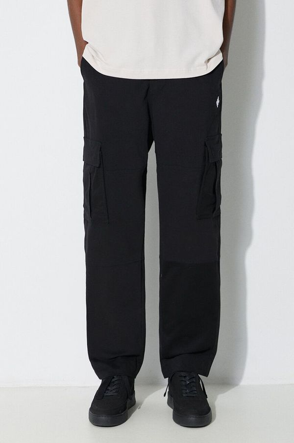 Marcelo Burlon Hlače Marcelo Burlon Cross Cotton Cargo za muškarce, boja: crna, cargo kroj, CMCF014S24FAB0011001