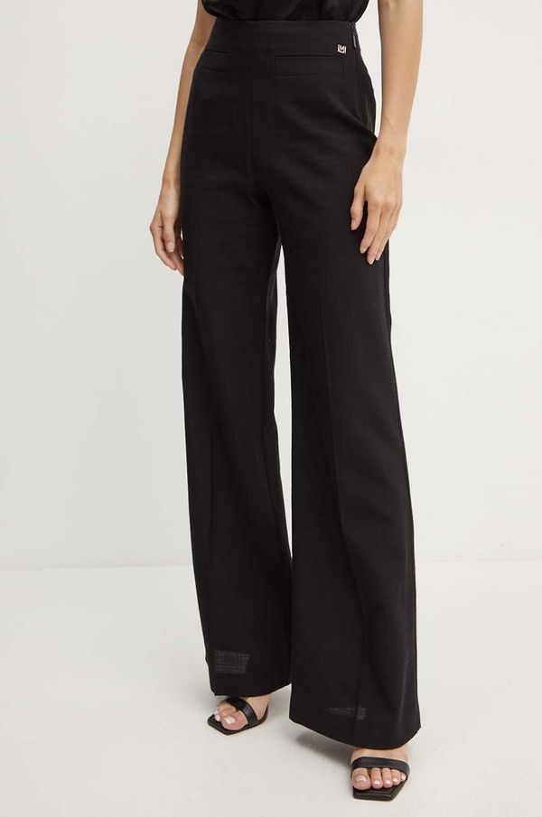 Marciano Guess Hlače Marciano Guess DANIELLE za žene, boja: crna, široke, visoki struk, 4YGB20 7144A