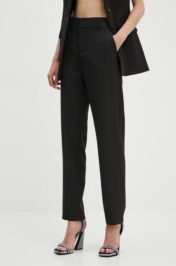 Moschino Jeans Hlače Moschino Jeans za žene, boja: crna, ravni kroj, visoki struk, 0332.8227