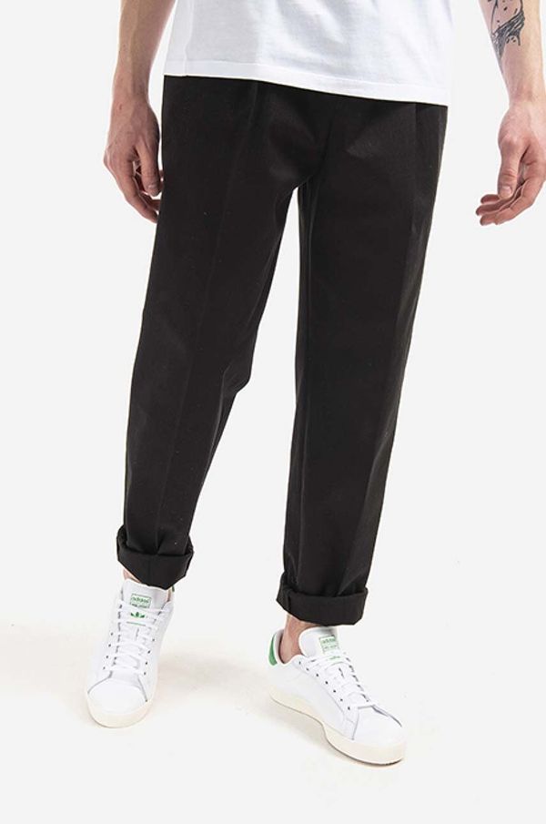 Neil Barrett Hlače Neil Barett Pleat Loose Extra Low za muškarce, boja: crna, ravni kroj, BPA817.S010.01-black