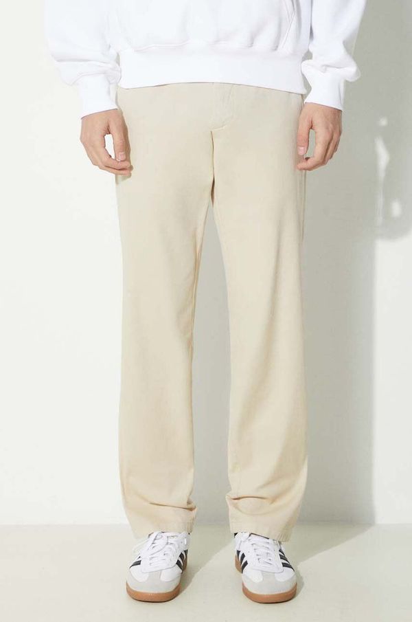 Norse Projects Hlače Norse Projects Aros Regular Organic za muškarce, boja: bež, ravni kroj, N25.0368.2064
