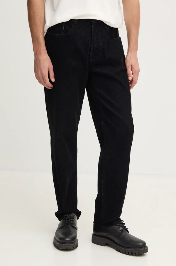 Armani Exchange Hlače od samta Armani Exchange boja: crna, uski kroj, XM000075 AF10391