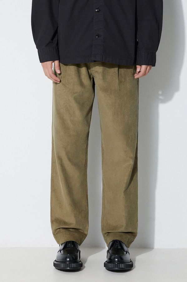 Maharishi Hlače od samta Maharishi Loose Chino boja: zelena, chinos kroj, 4568.OLIVE