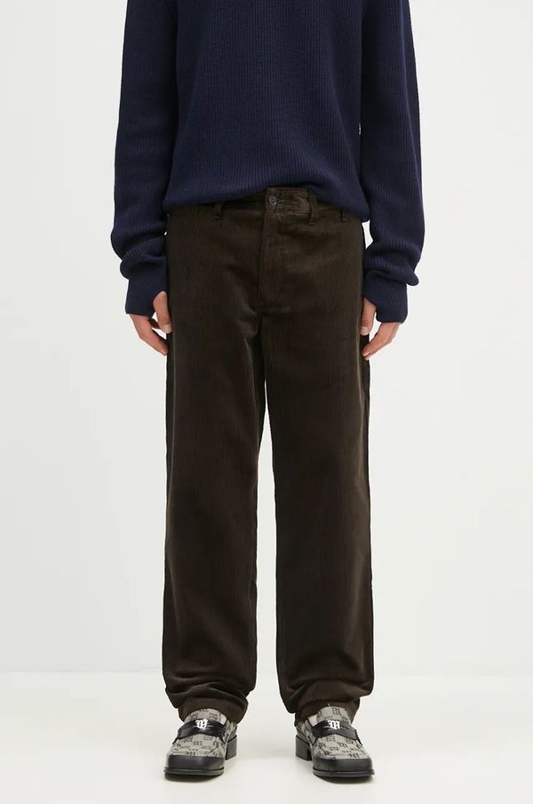Norse Projects Hlače od samta Norse Projects Aros Regular Wide Wale Corduroy Chino boja: smeđa, ravni kroj, N25.0407.2022